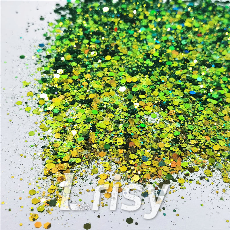 General Mixed Iridescent Phantom Olive Green Glitter C-BSL004
