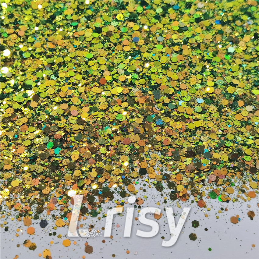 General Mixed Iridescent Phantom Olive Green Glitter C-BSL004