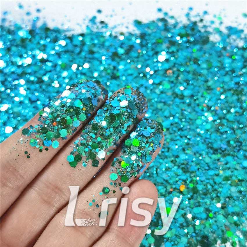General Mixed Iridescent Phantom Lake Green Glitter C-BSL006