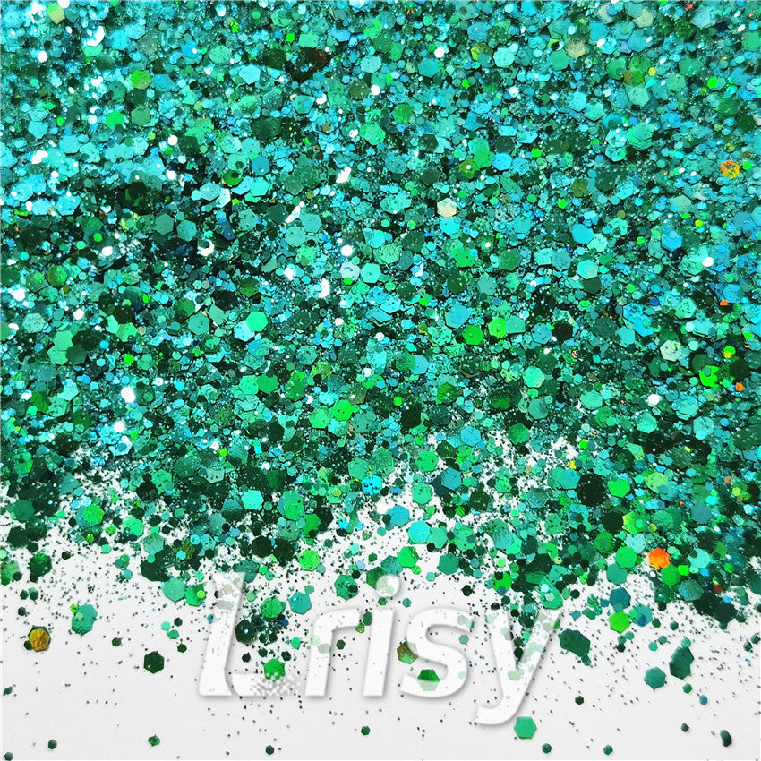 General Mixed Iridescent Phantom Lake Green Glitter C-BSL006