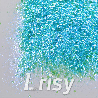 General Mixed Iridescent Translucent Blue Glitter C047