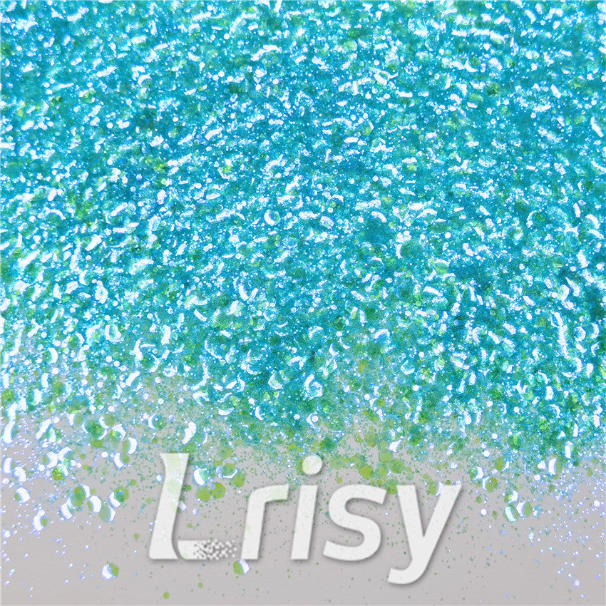 General Mixed Iridescent Translucent Blue Glitter C047