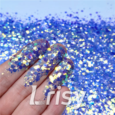 General Mixed Fluorescent Blue High Brightness Glitter FC337