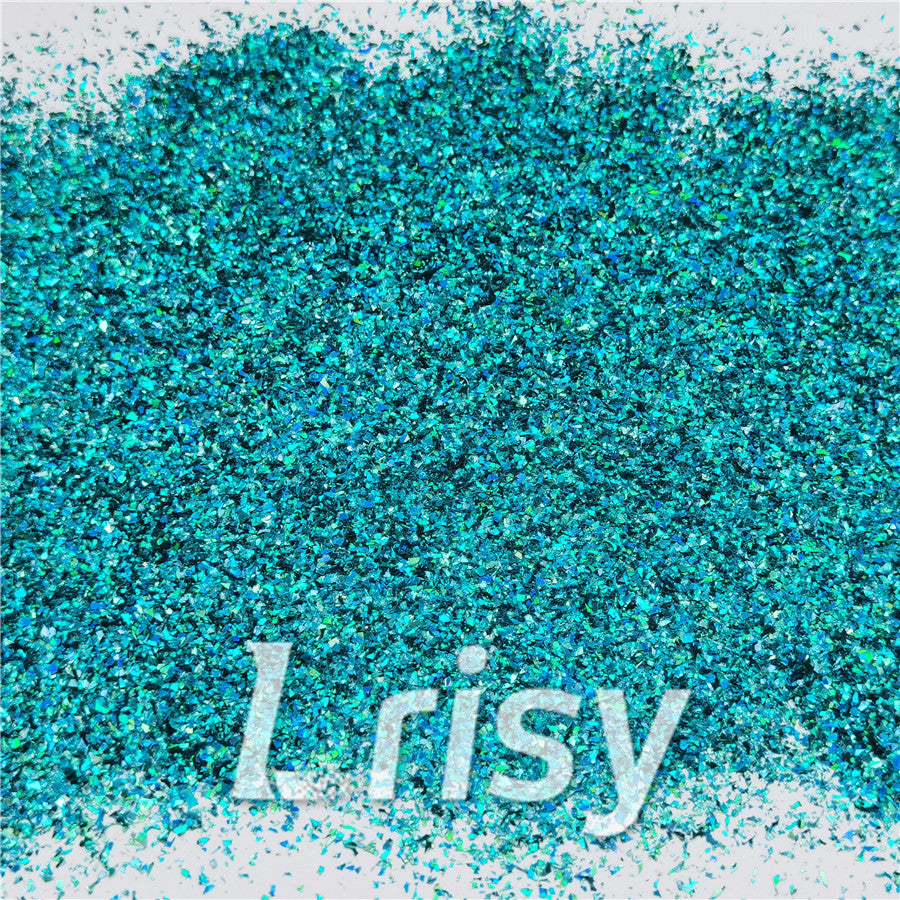 Holographic Lake Blue Cellophane Holo Shards Confetti Glitter LB0701 2x2