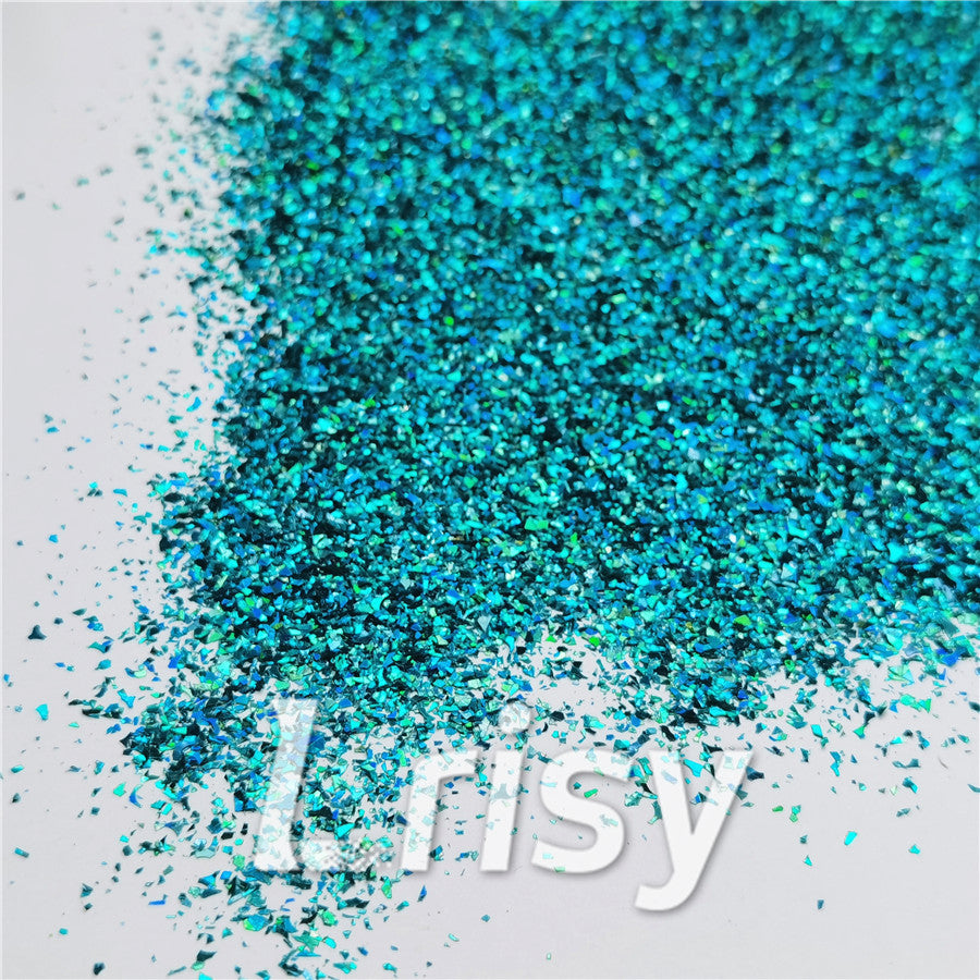 Holographic Lake Blue Cellophane Holo Shards Confetti Glitter LB0701 2x2