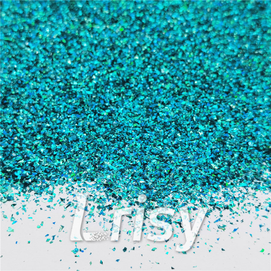 Holographic Lake Blue Cellophane Holo Shards Confetti Glitter LB0701 2x2
