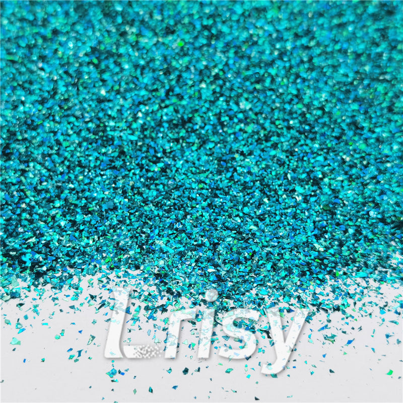 Holographic Lake Blue Cellophane Holo Shards Confetti Glitter LB0701 2x2