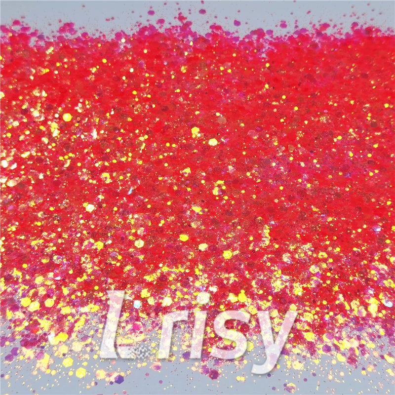 General Mixed Fluorescent Reddish Orange High Brightness Glitter FC334