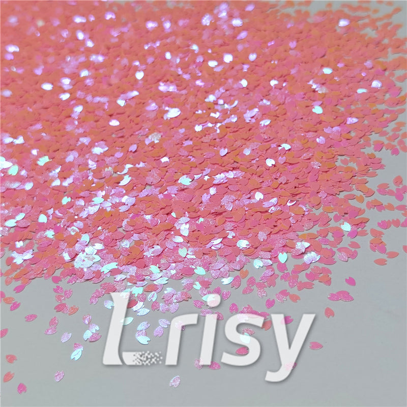 3mm Petals Shaped Iridescent Pink Glitter C018R