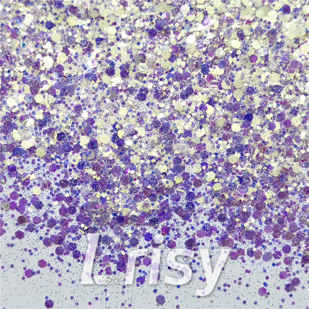 General Mixed High Brightness Purple Glitter FC-NIB