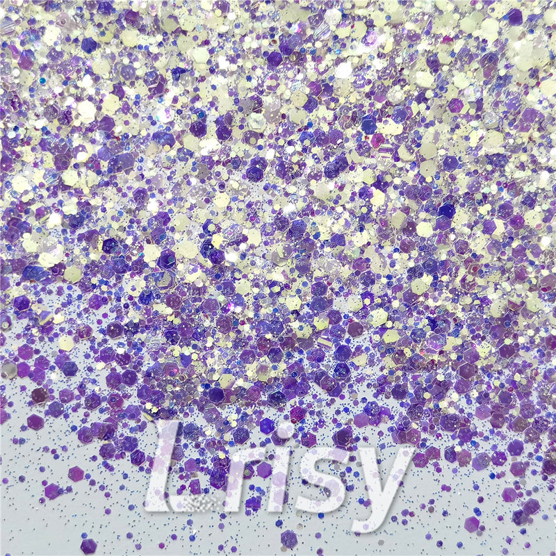 General Mixed High Brightness Purple Glitter FC-NIB