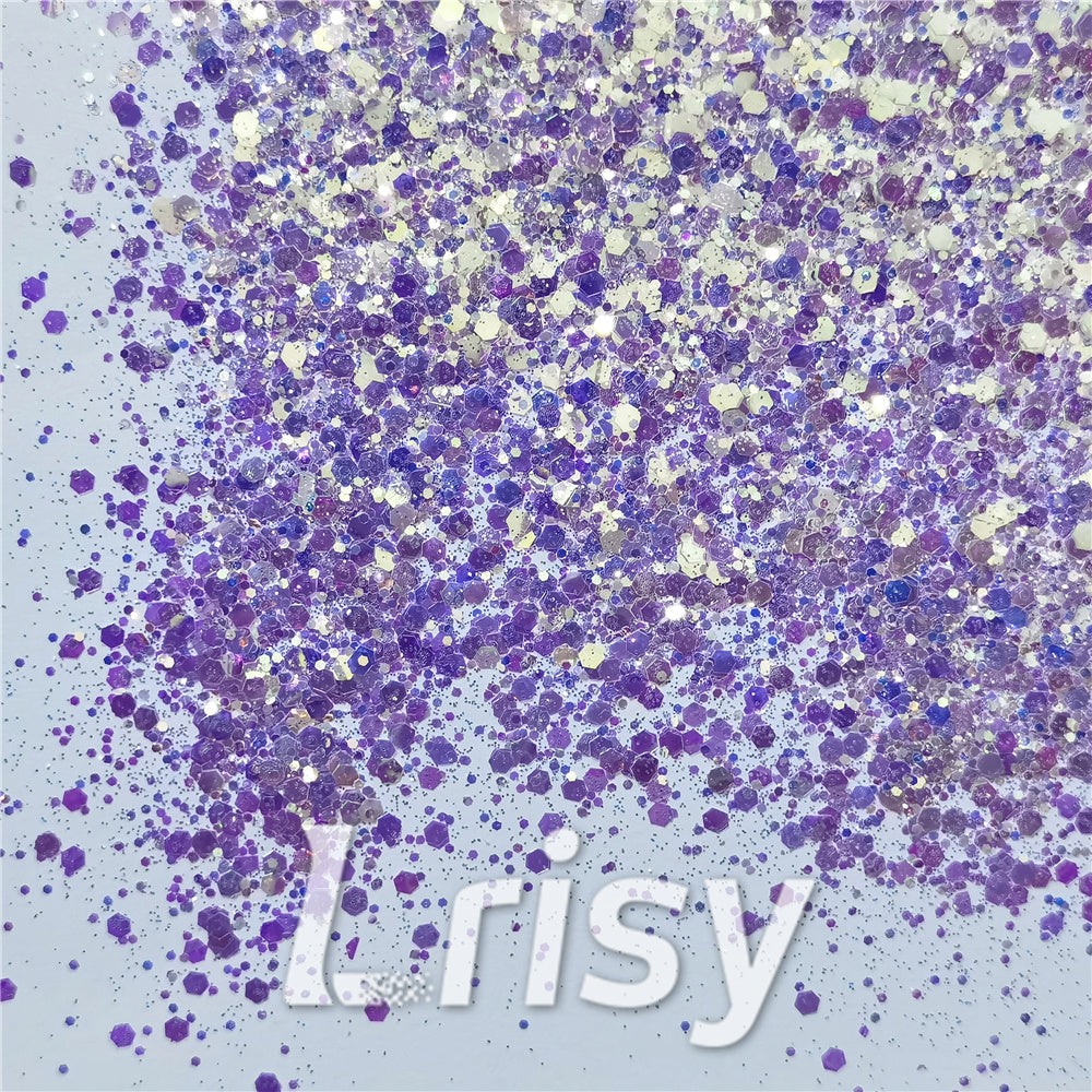 General Mixed High Brightness Purple Glitter FC-NIB