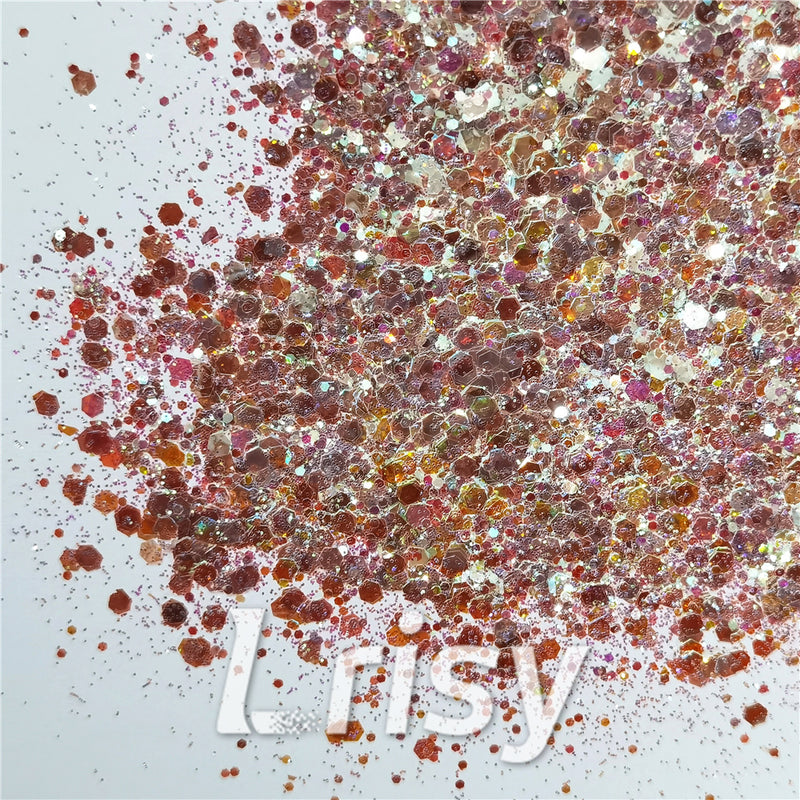 General Mixed High Brightness Dark Orange Glitter FC-F322R