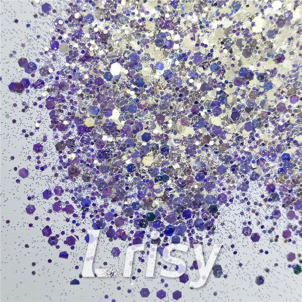 General Mixed High Brightness Bluish Violet Purple Glitter FC-F321A
