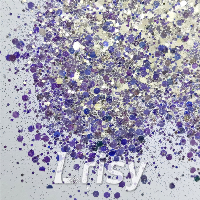 General Mixed High Brightness Bluish Violet Purple Glitter FC-F321A
