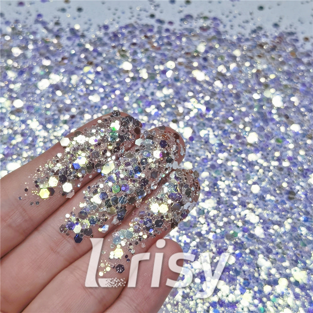 General Mixed High Brightness Bluish Violet Purple Glitter FC-F321A