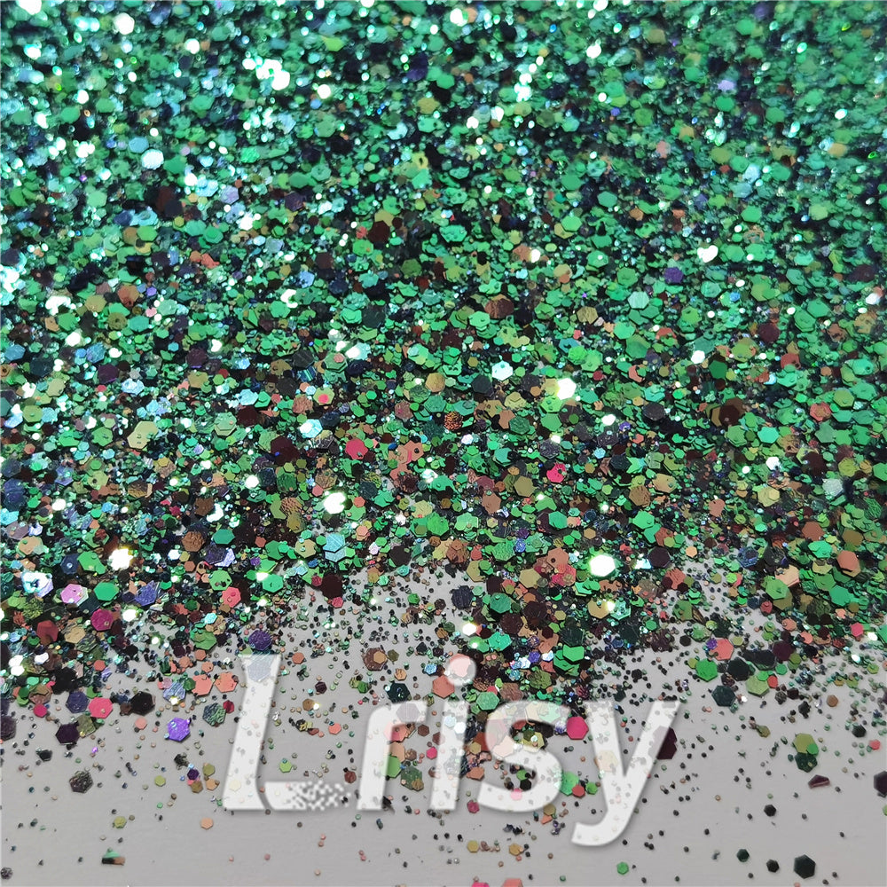 General Mixed Iridescent Phantom Green Glitter C-BSL7150