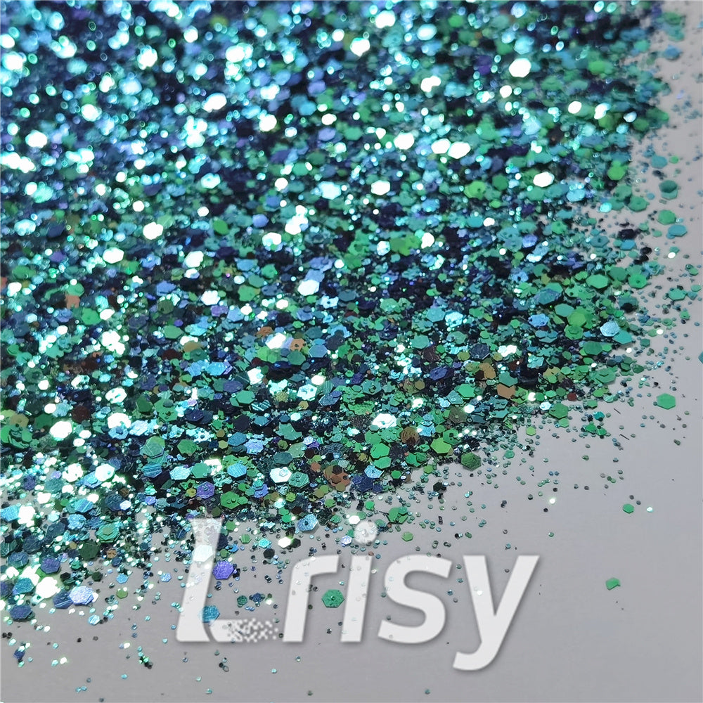 General Mixed Iridescent Phantom Green Glitter C-BSL7150