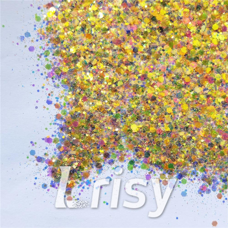 Neon Bella Rainbow (By Jilllovesbellaresin) Custom Mixed Glitter WAL910