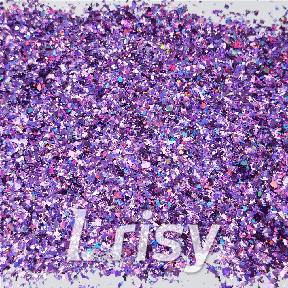 Holographic Light Purple Cellophane Glitter Flakes Holo Shards LB0802 4x4