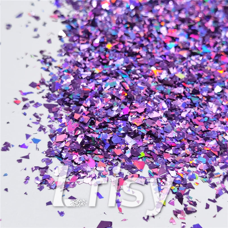 Holographic Light Purple Cellophane Glitter Flakes Holo Shards LB0802 4x4