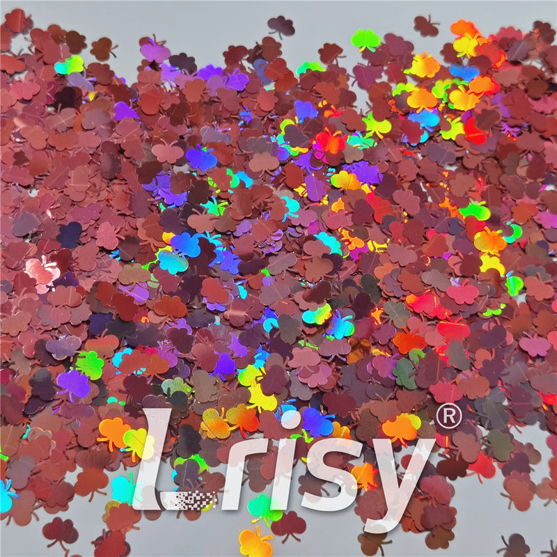 9mm Butterfly Shaped Holographic Hazy Pink Glitter LB0911