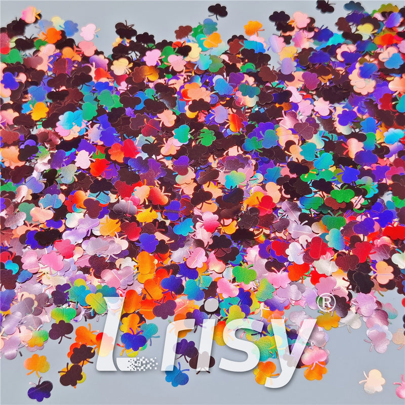 9mm Butterfly Shaped Holographic Hazy Pink Glitter LB0911