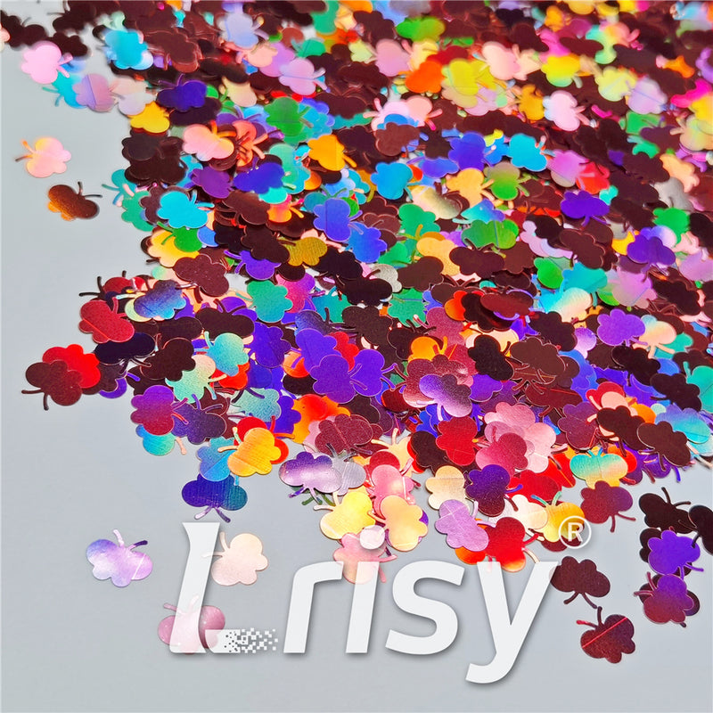 9mm Butterfly Shaped Holographic Hazy Pink Glitter LB0911