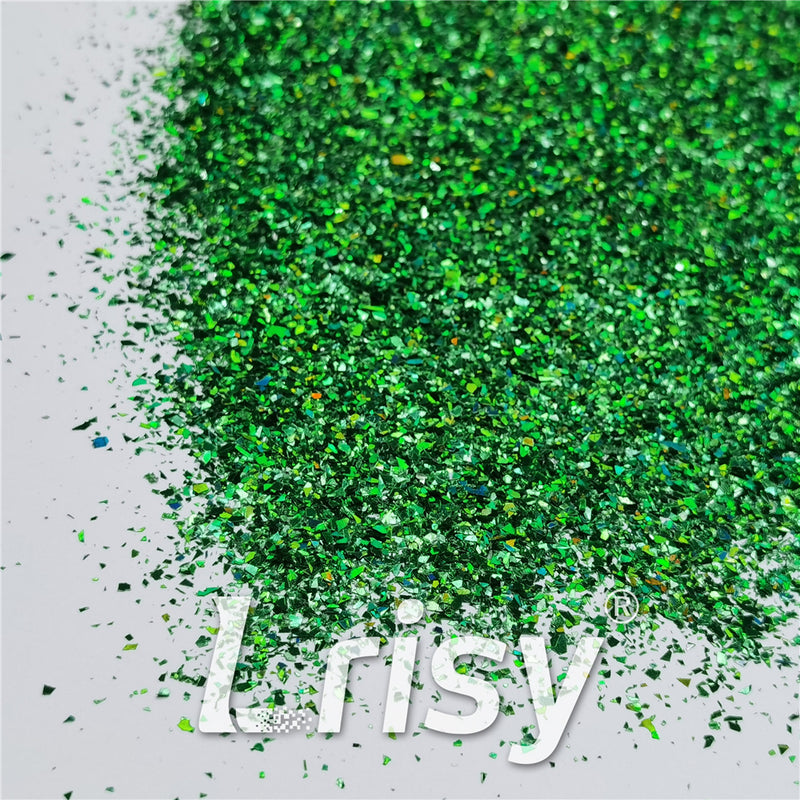 Holographic Green Cellophane Glitter Holo Shards (Flakes) LB0600 2x2