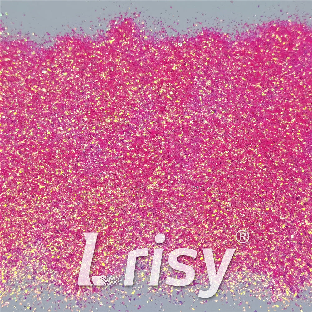 Fluorescent Pink Iridescent Cellophane Glitter Shards (Flakes) FC339 2x2