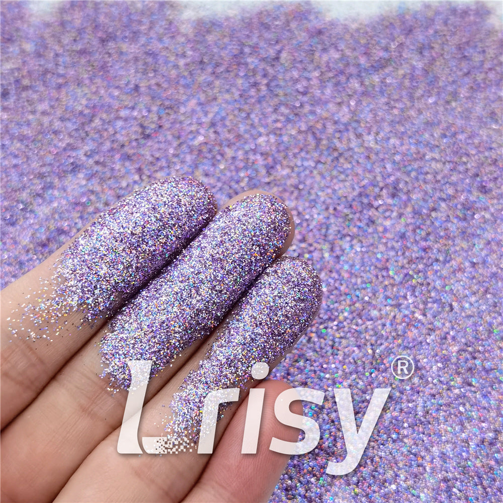0.2mm Professional Cosmetic Glitter For Lip Gloss Holographic Light Purple FCHL802A