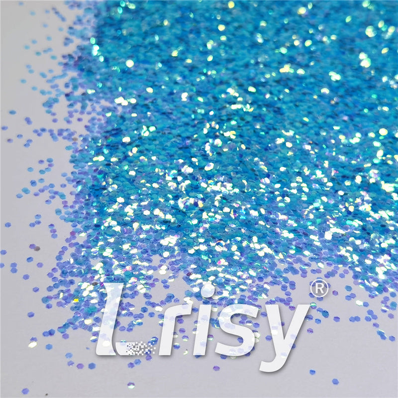 1mm Fluorescent Blue High Brightness Iridescent Chunky Glitter FC337A