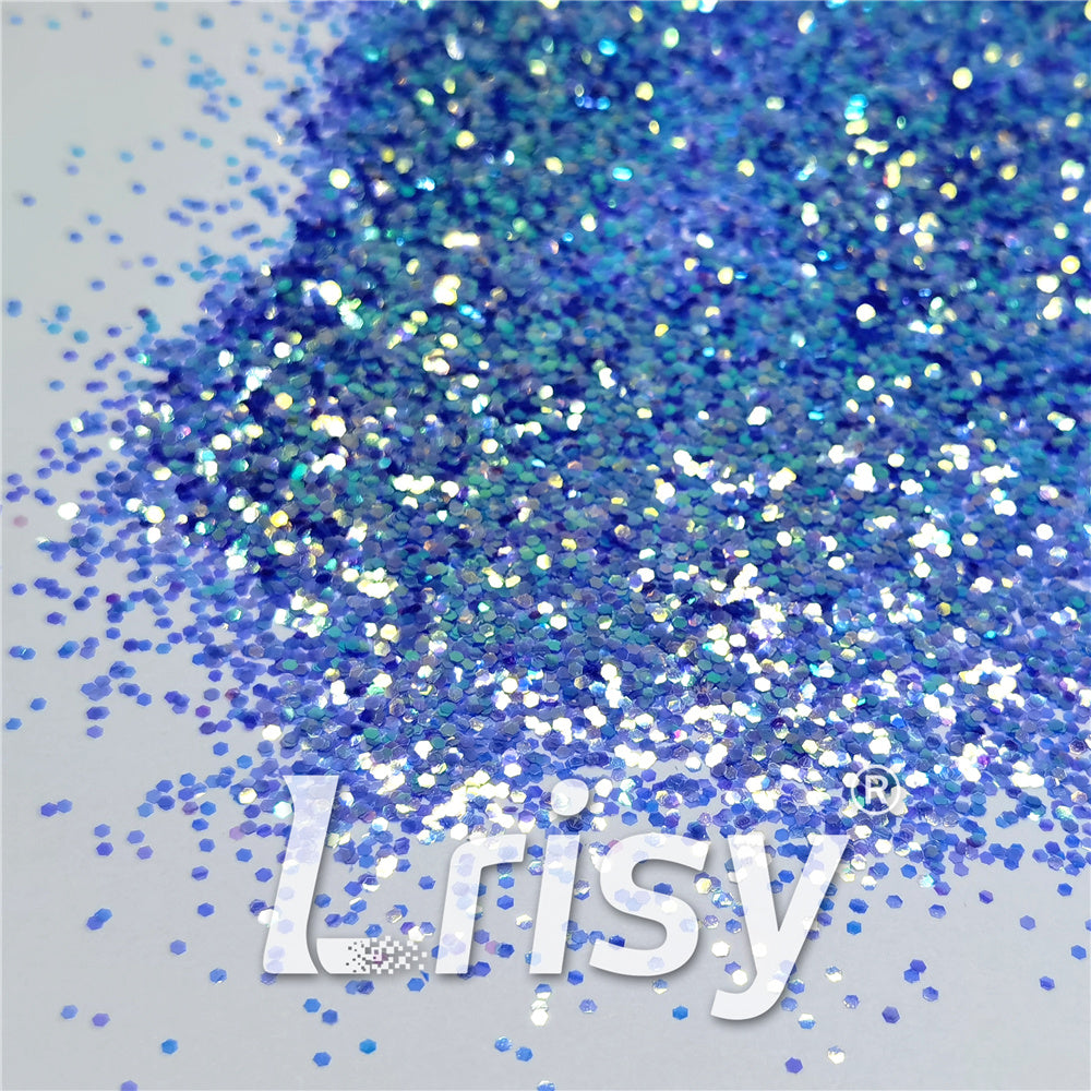 1mm Fluorescent Blue High Brightness Iridescent Chunky Glitter FC337