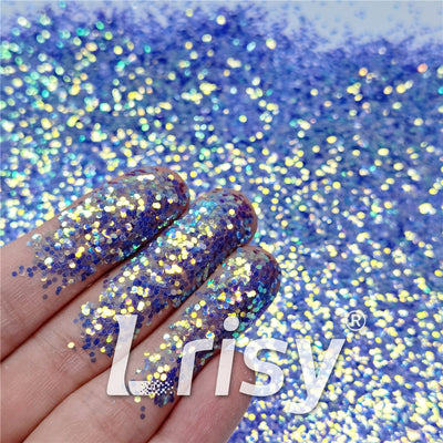 1mm Fluorescent Blue High Brightness Iridescent Chunky Glitter FC337