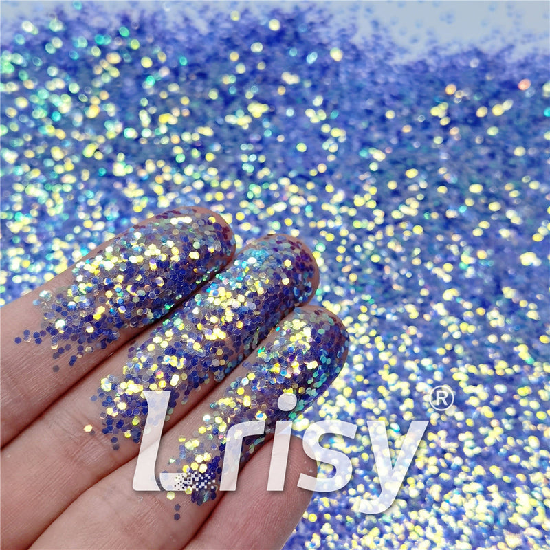 1mm Fluorescent Blue High Brightness Iridescent Chunky Glitter FC337
