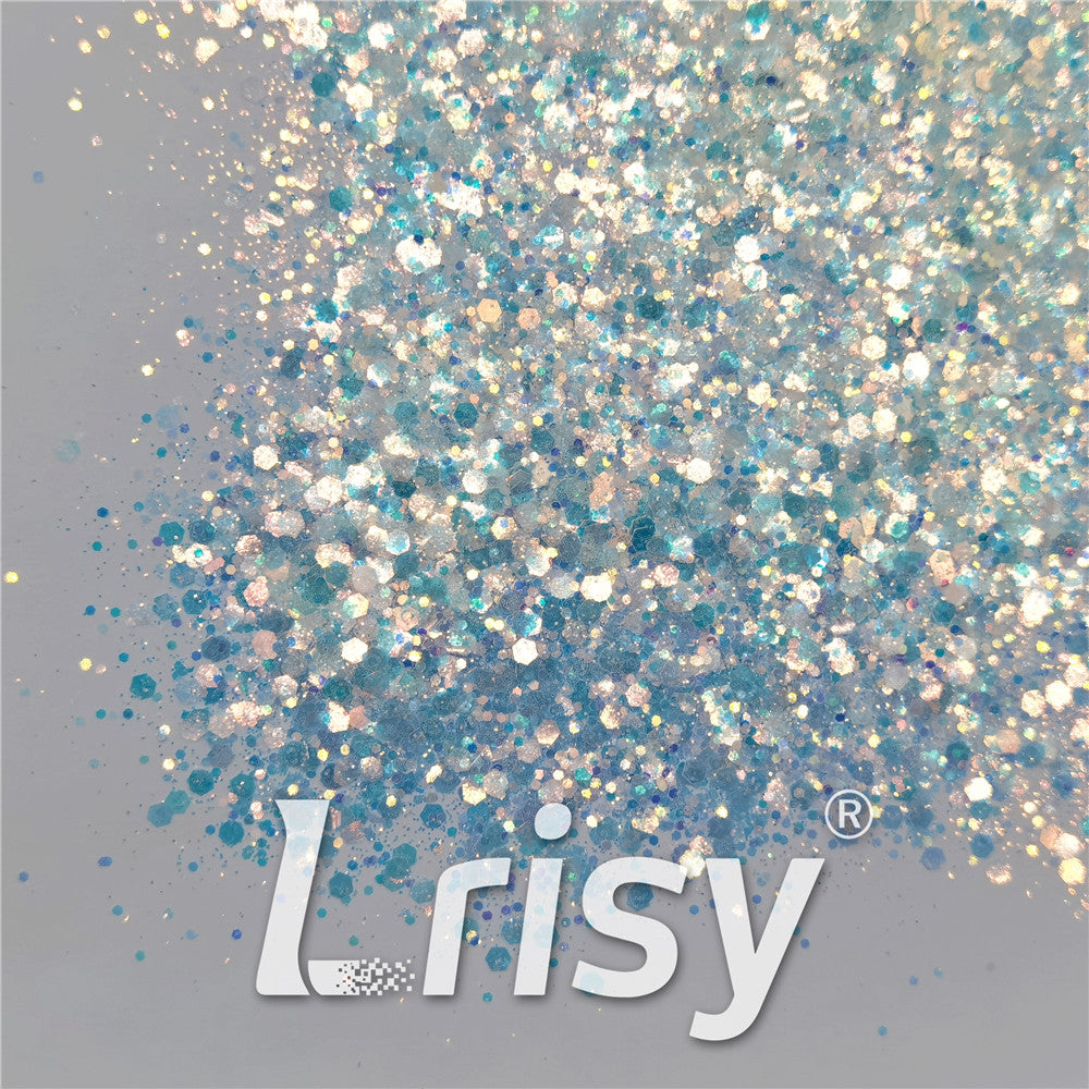 General Mixed High Brightness Iridescent Dream Blue Glitter FC-FC321
