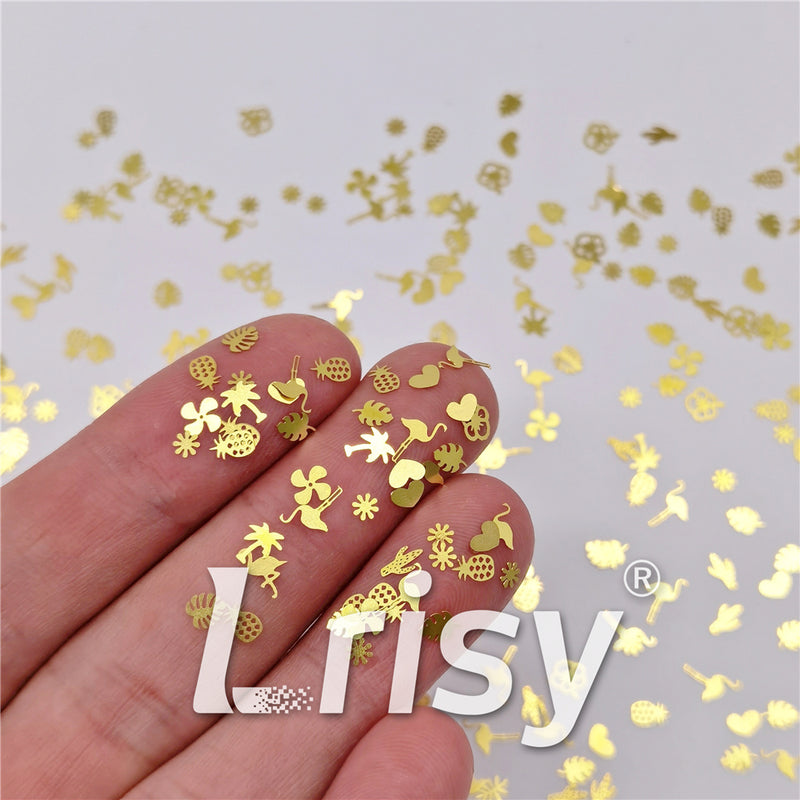 Golden Tropical Shaped Collection Mixed Metal Glitter MC205