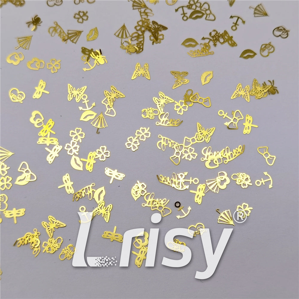 Golden Random Shaped Mixed Metal Glitter MC209