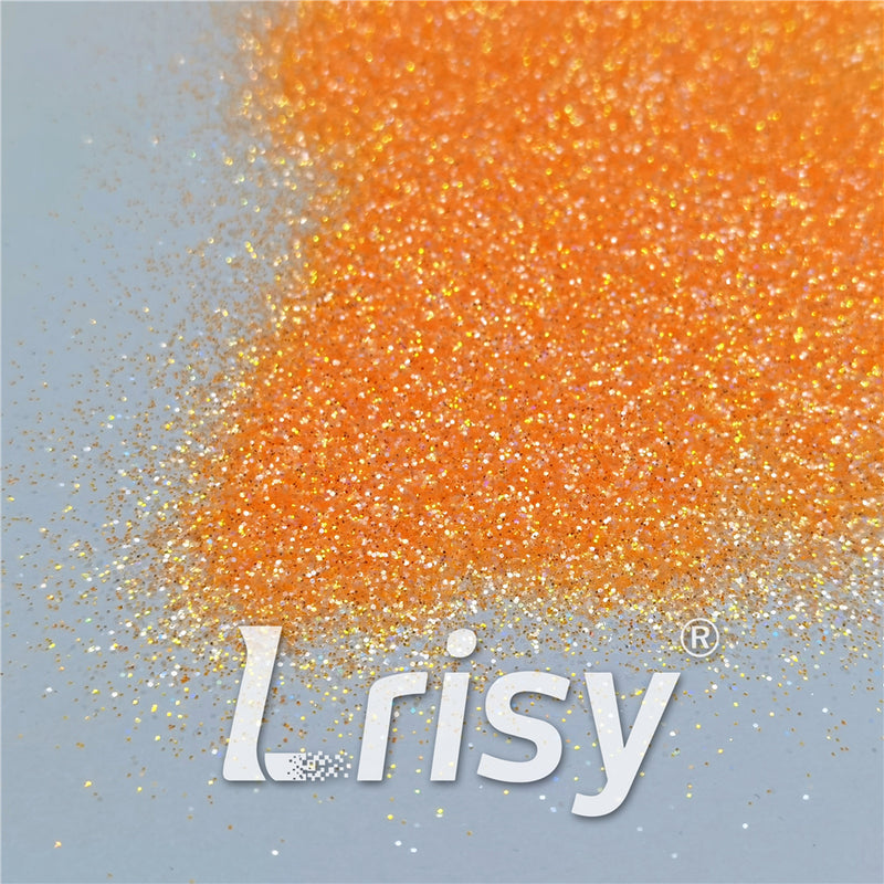 0.2/0.4mm Holographic and Fluorescent Orange Mixed High Brightness Glitter HL06
