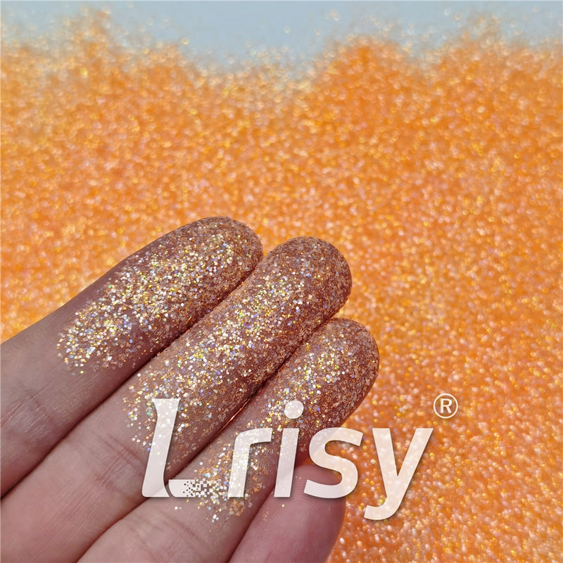 0.2/0.4mm Holographic and Fluorescent Orange Mixed High Brightness Glitter HL06