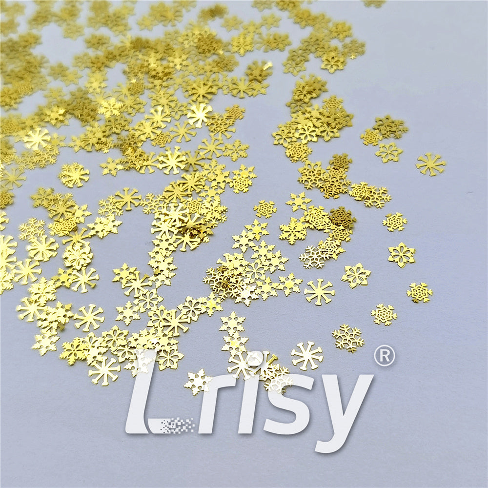 Golden Snowflake Shaped Mixed Metal Glitter MC212