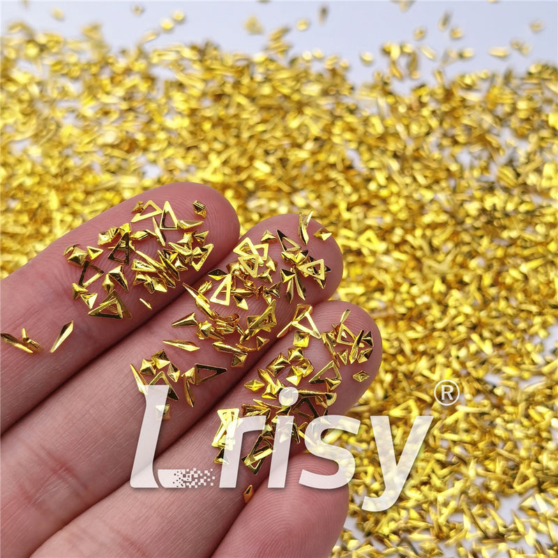 6mm Golden Tropical Stereoscopic Shaped Mixed Metal Nail Charms MD206