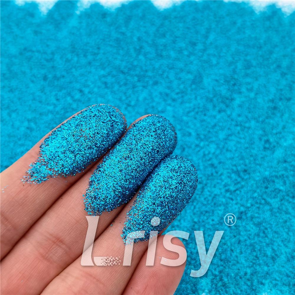 0.2mm Solvent Resistance Holographic Sky Blue Glitter For Nail Polish LS0700
