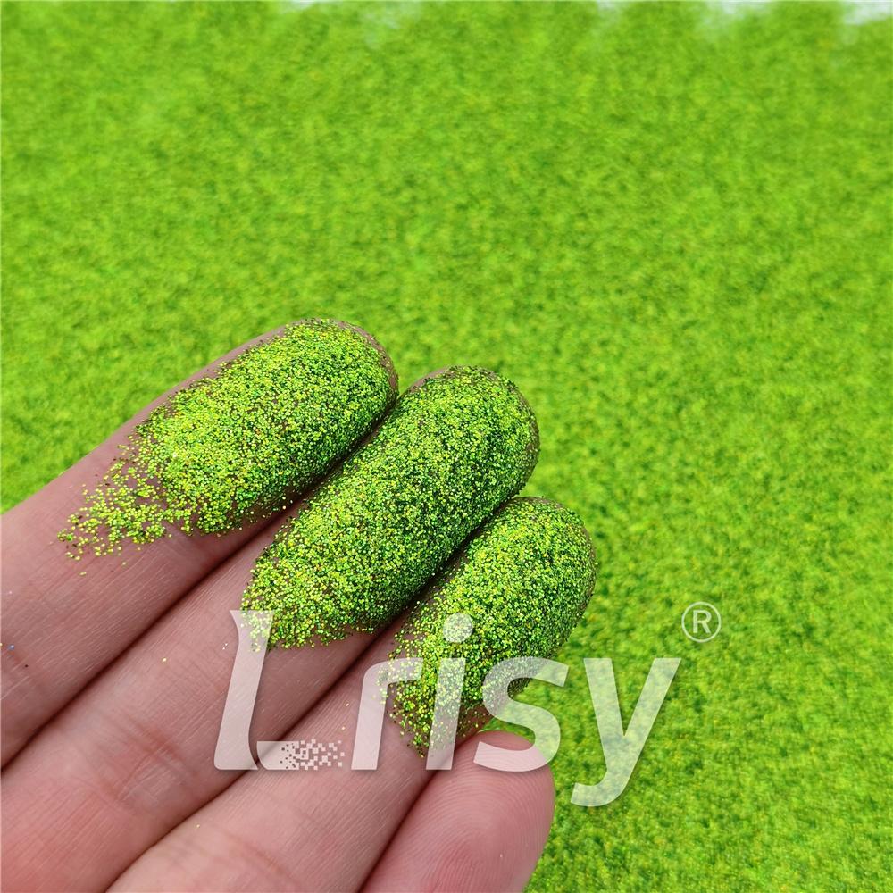0.2mm Solvent Resistance Holographic Grass Green Glitter For Nail Polish LS0601