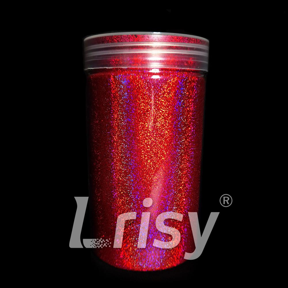 0.2mm Solvent Resistance Holographic Rose Red Glitter For Nail Polish LS0912