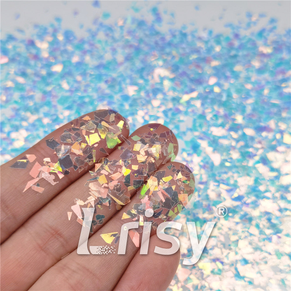 Iridescent Cellophane Glitter Flakes Shard C021 4x4