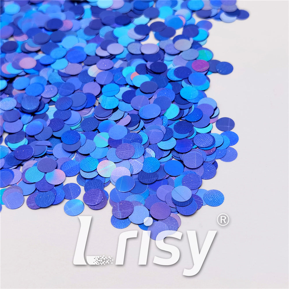 6mm Round Shaped Holographic Sea Blue Glitter LB0709