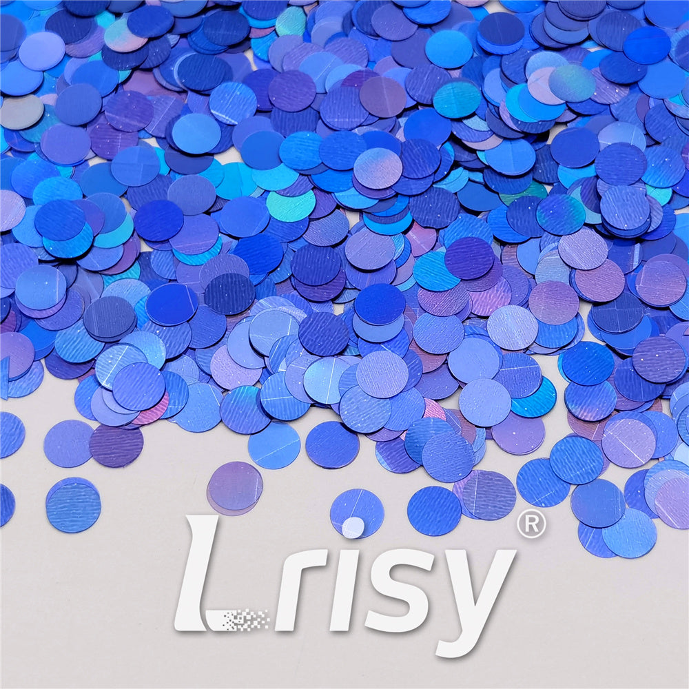 6mm Round Shaped Holographic Sea Blue Glitter LB0709