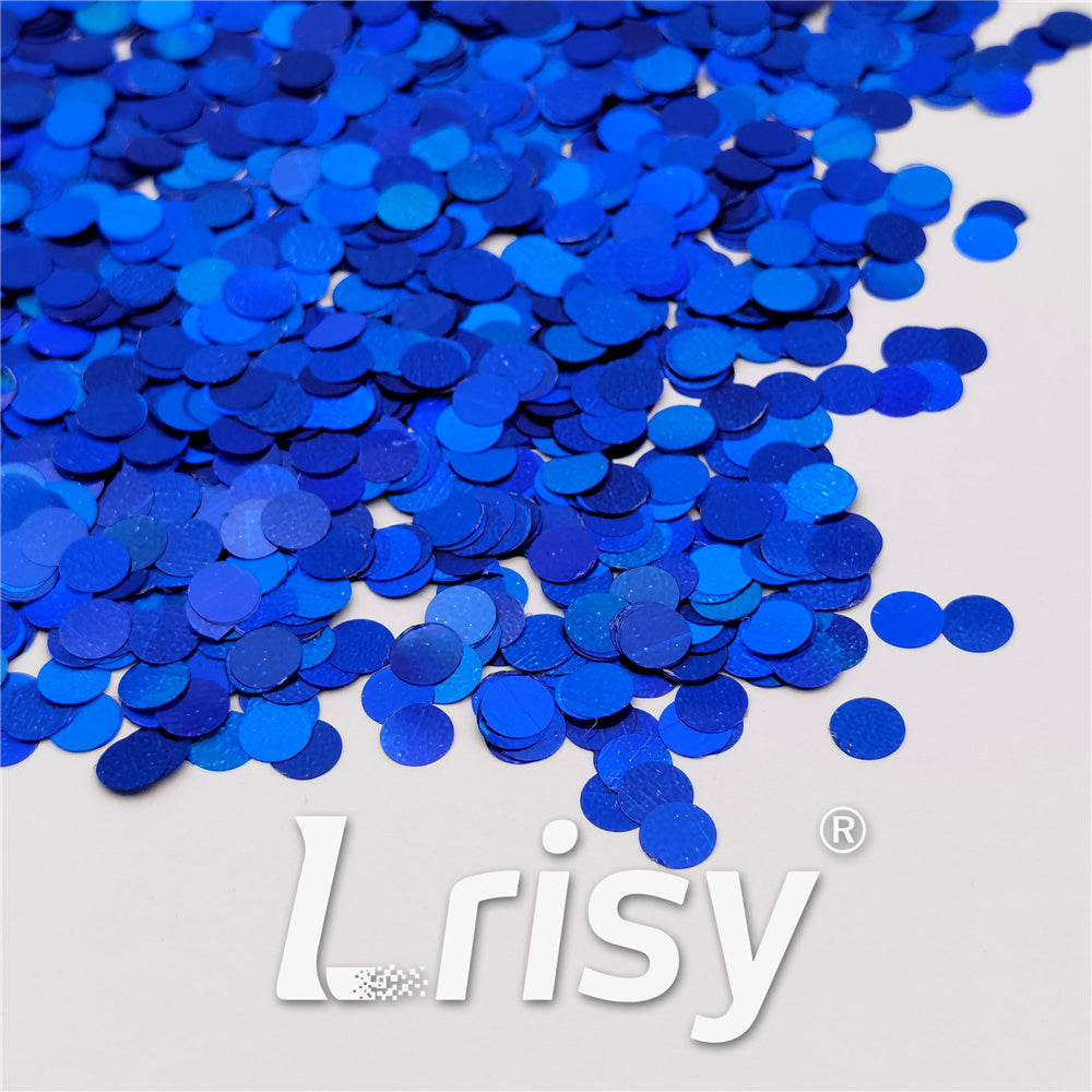 6mm Round Shaped Holographic Lake Blue Glitter LB0705