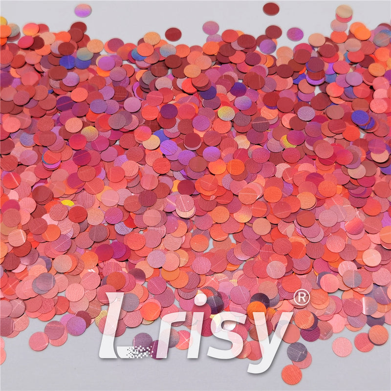 6mm Round Shaped Holographic Hazy Pink Glitter LB0911